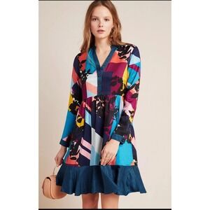 Anthropologie Gillian Abstract Shirtdress x Maeve Size Medium $150